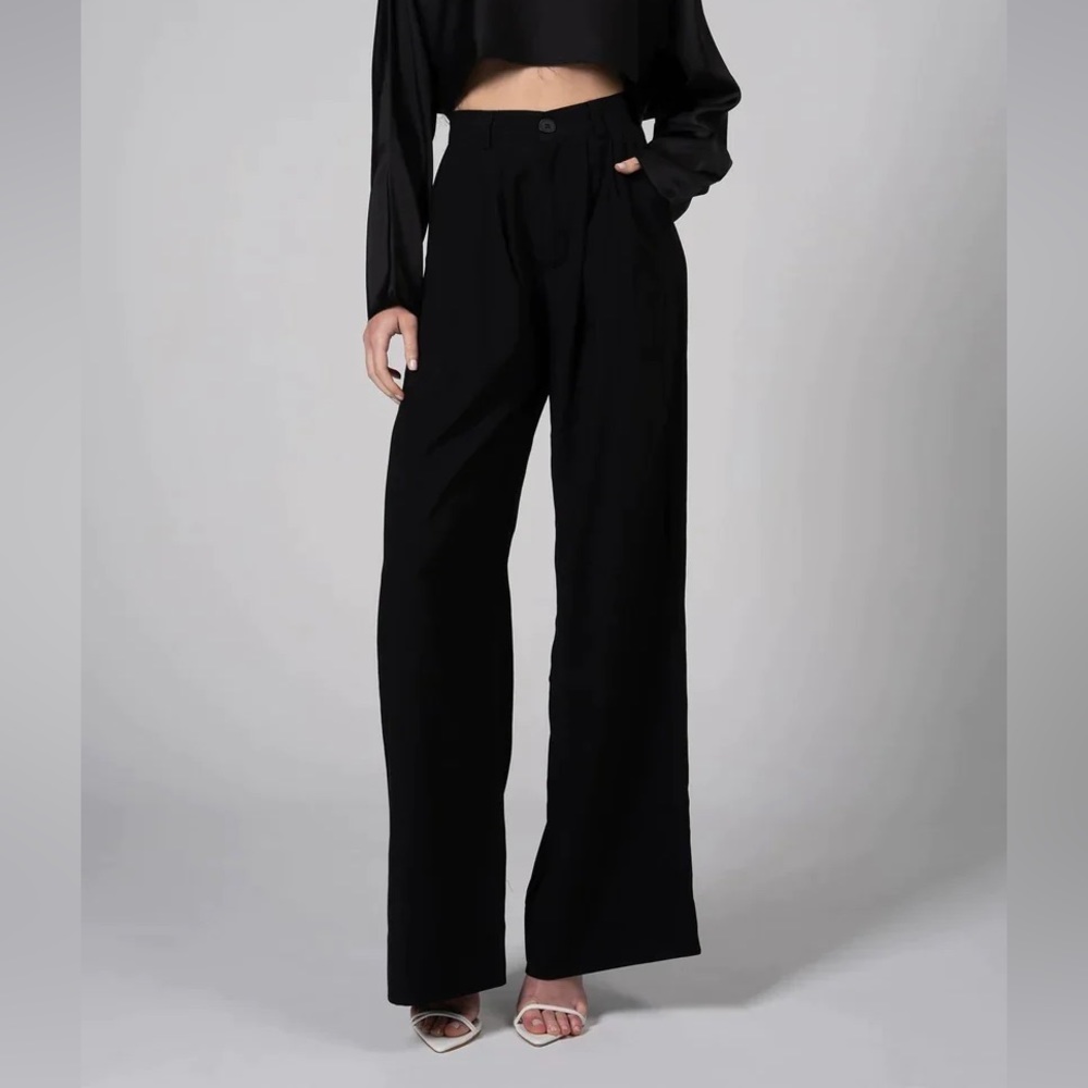 Fabi Wide Leg Pant in Black NONchalant Label